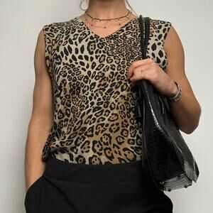 Vintage george cheetah print top